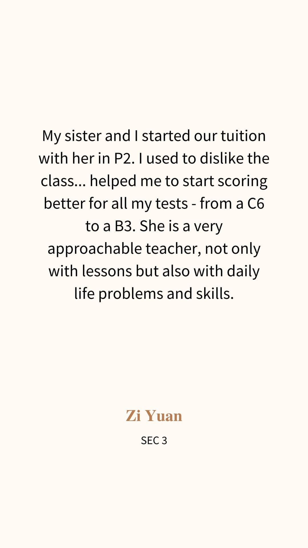 Review from Zi Yuan