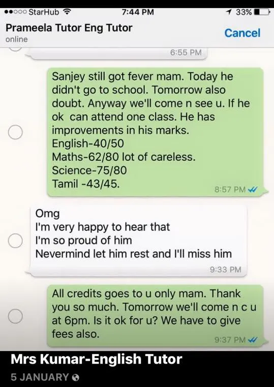 Parent testimonial 8